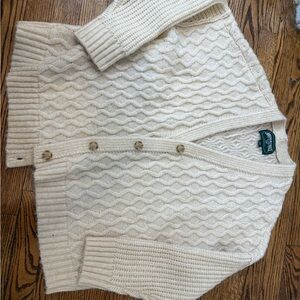 American Eagle Outfitters Ivory Cable Knit Cardigan